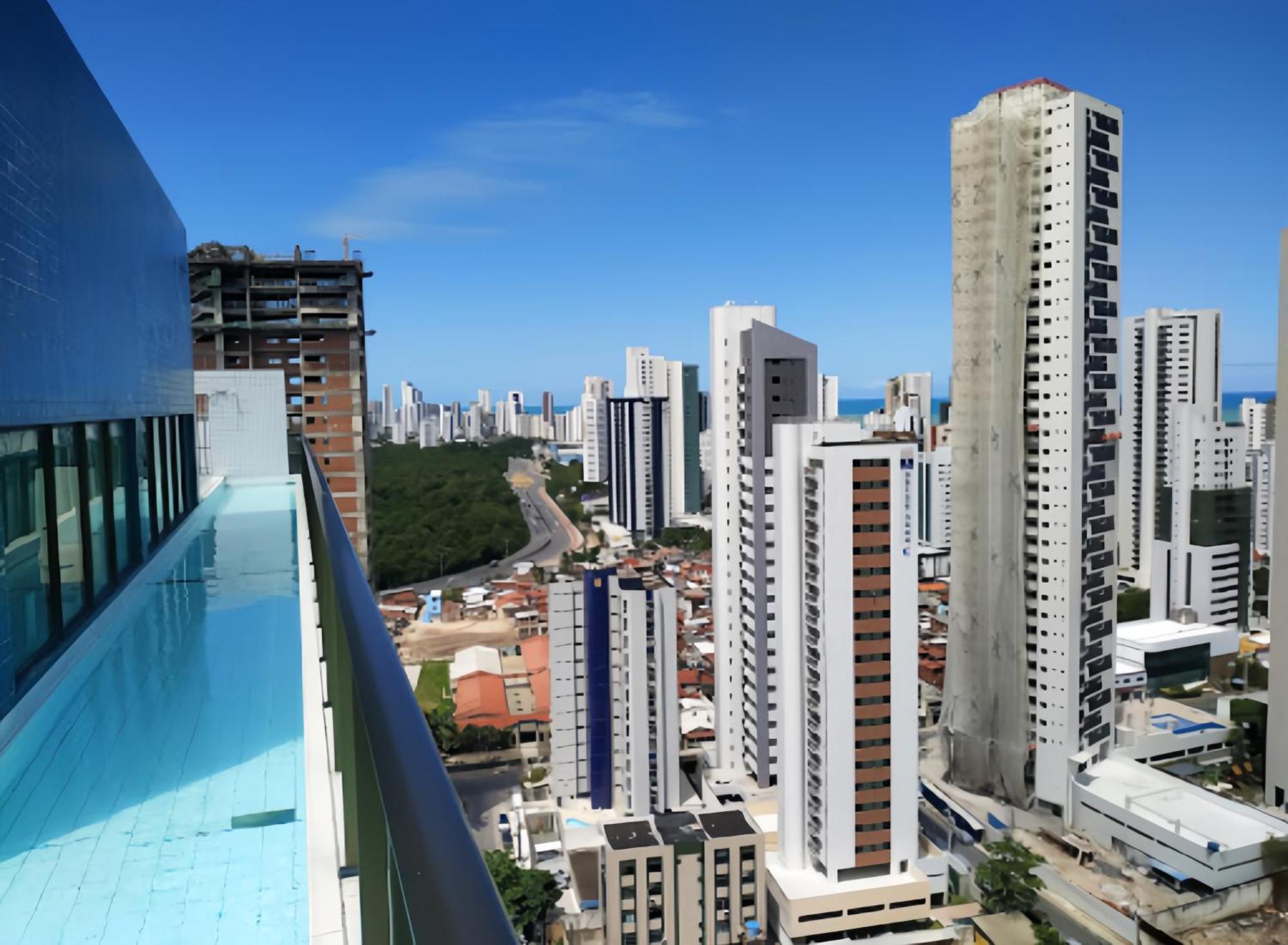 Flat Piscina No Rooftop Aluguel Temporada Em Recife Buitenkant foto
