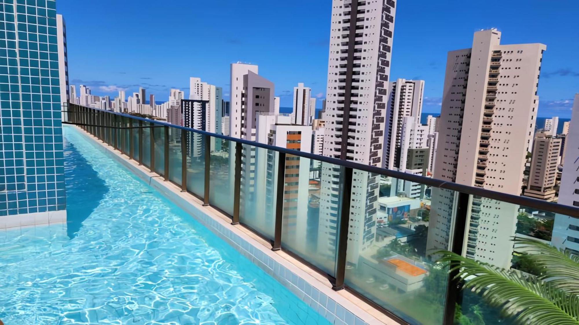 Flat Piscina No Rooftop Aluguel Temporada Em Recife Buitenkant foto