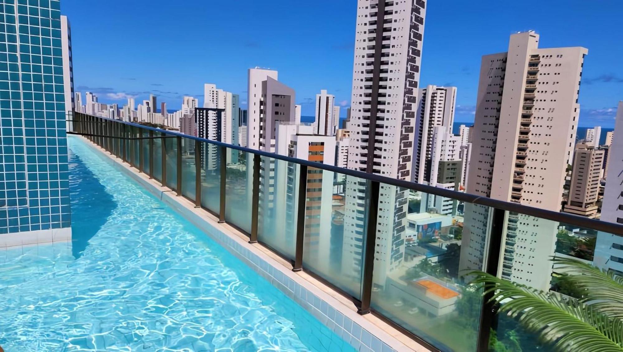 Flat Piscina No Rooftop Aluguel Temporada Em Recife Buitenkant foto
