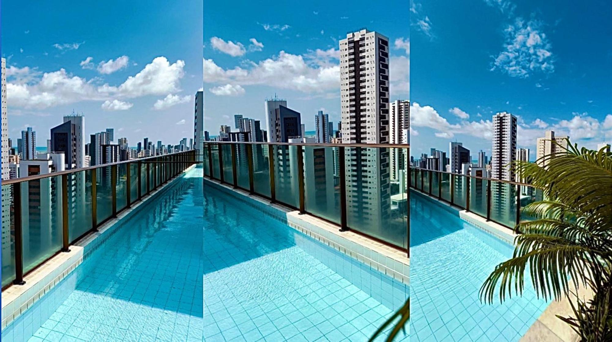 Flat Piscina No Rooftop Aluguel Temporada Em Recife Buitenkant foto